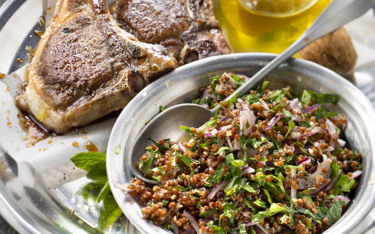 Côtes d’agneau et taboulé de quinoa